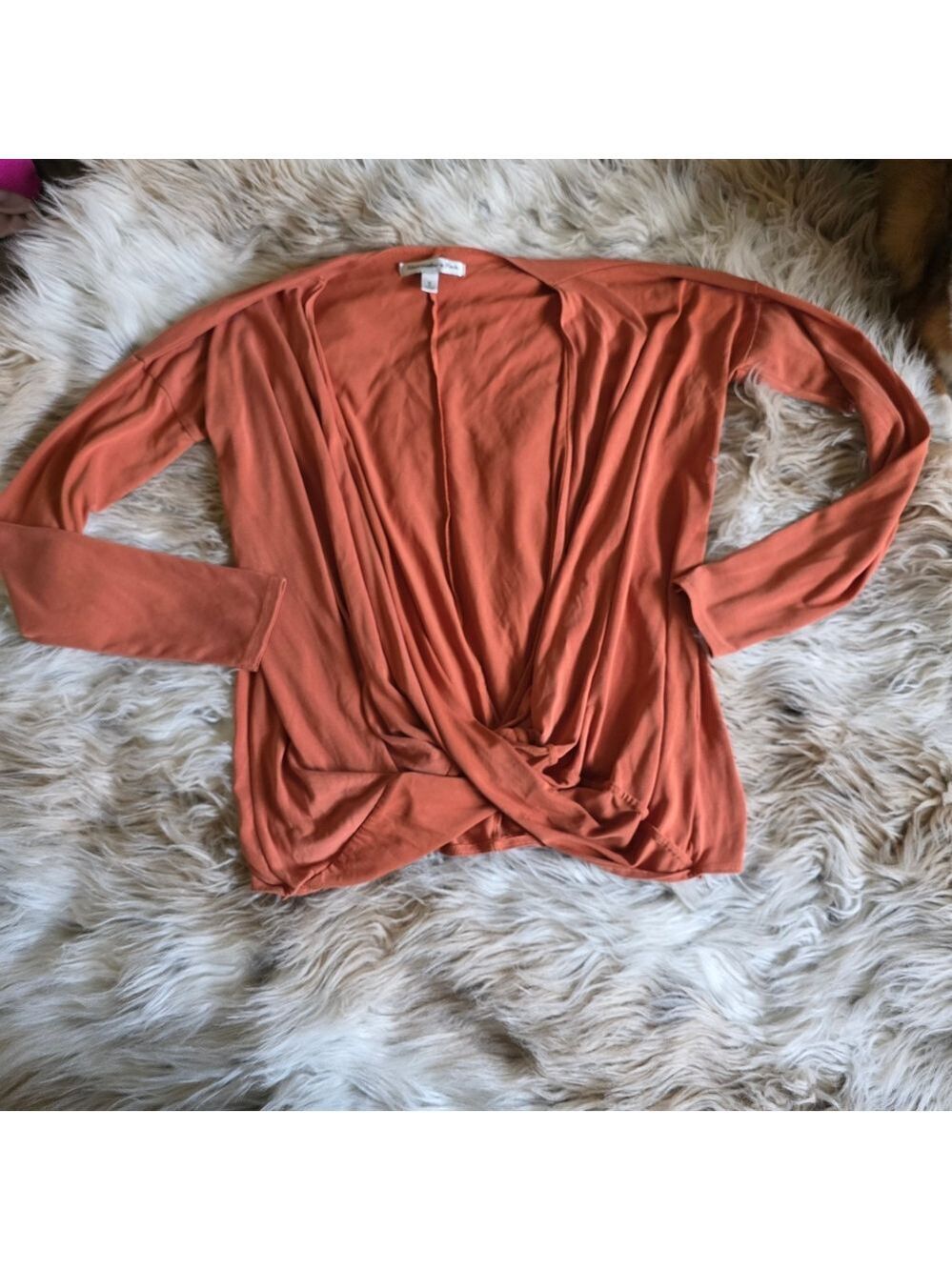 Abercrombie & Fitch Twist-Front Long Sleeve Top - Rust - Picture 2 of 4